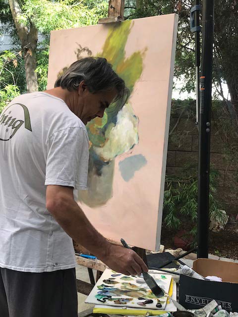 Artist Marc Whitney, painting.